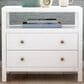 Butler Specialty Company Nora 2-Drawer Wide Nightstand with Open Shelf in Smooth White, , large