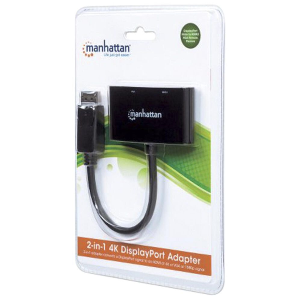 Manhattan 2-in-1 4K DisplayPort Adapter in Black, , large