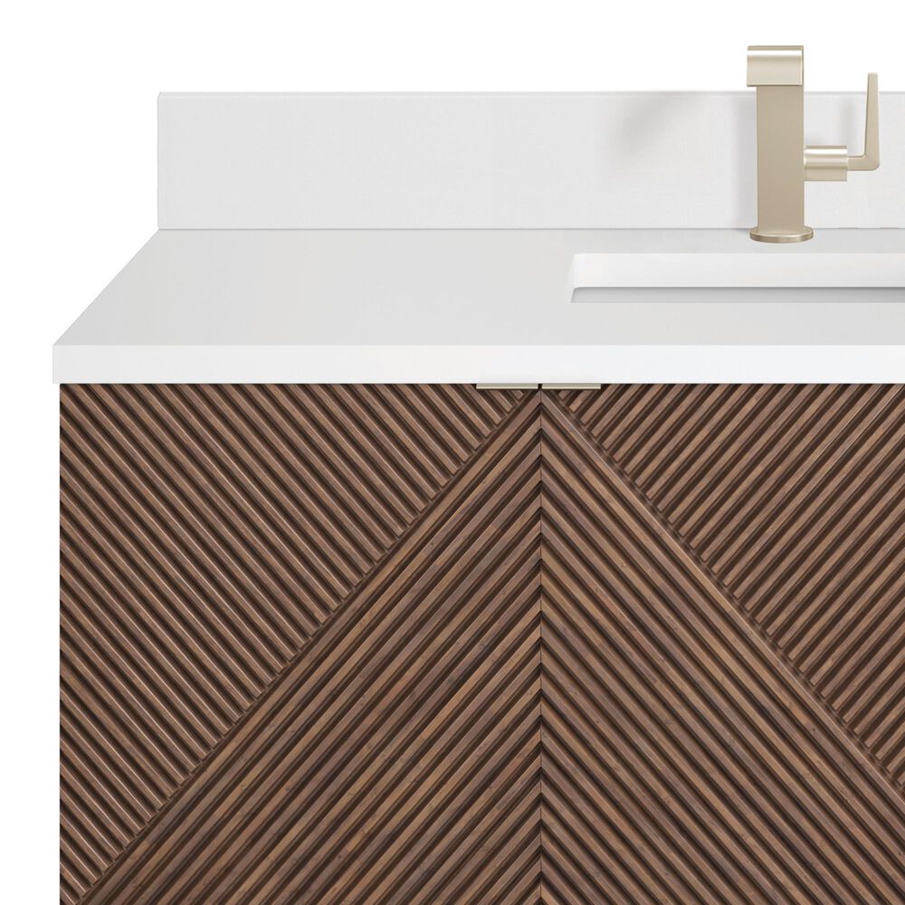 James Martin Vanities Marcello 48" Wall Mounted Single Bathroom Vanity in Chestnut with Single Hole 3 cm White Zeus Quartz Top and Rectangular Sink, , large