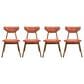 Armen Living Amaris Side Chair with Poppy Upholstery in Warm Walnut (Set of 4), , large