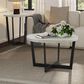 Belle Furnishings Pierce End Table in Black Textured and White, , large