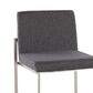 Lumisource Fuji High Back Counter Stool with Charcoal Fabric Cushion in Stainless Steel (Set of 2), , large
