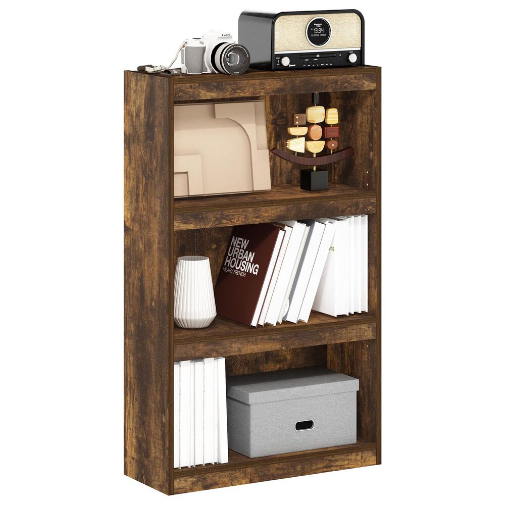 HOMLUX Enhanced Home 3-Tier Adjustable Shelf Bookcase in Amber Pine, , large