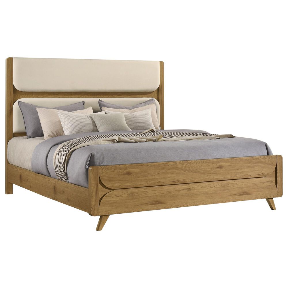 Pacific Landing Bennett King Bed with Two Nightstands in Light Oak, , large