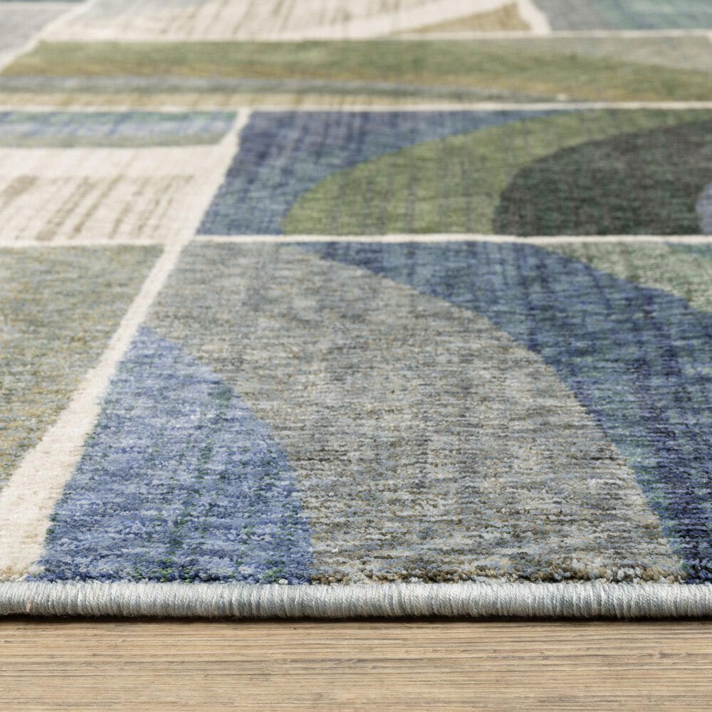 Oriental Weavers Tisdell TIS06 Blue and Green 2'3" x 7'6" Runner, , large
