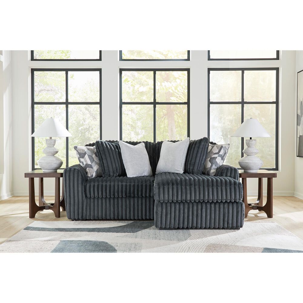 Ashley Midnight-Madness 2-Piece Right Facing Sectional with Chaise in Gunmetal, , large