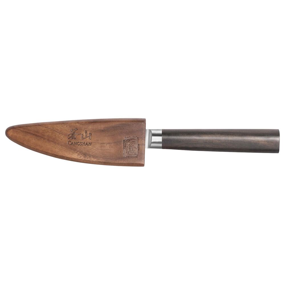 Cangshan Haku 3.5&quot; Paring Knife with Sheath in Dark Brown and Silver, , large