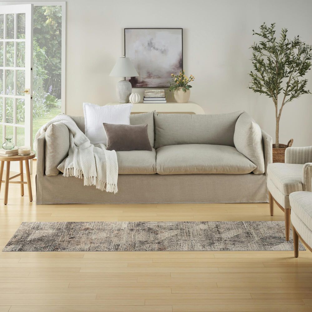 Nourison Sustainable Trends 2&#39;2&quot; x 7&#39;6&quot; Ivory and Multicolor Runner, , large