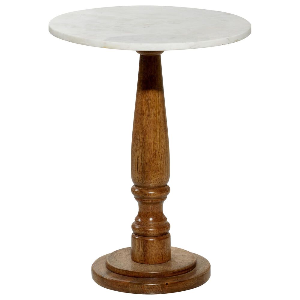 Maple and Jade End Table in White and Brown, , large