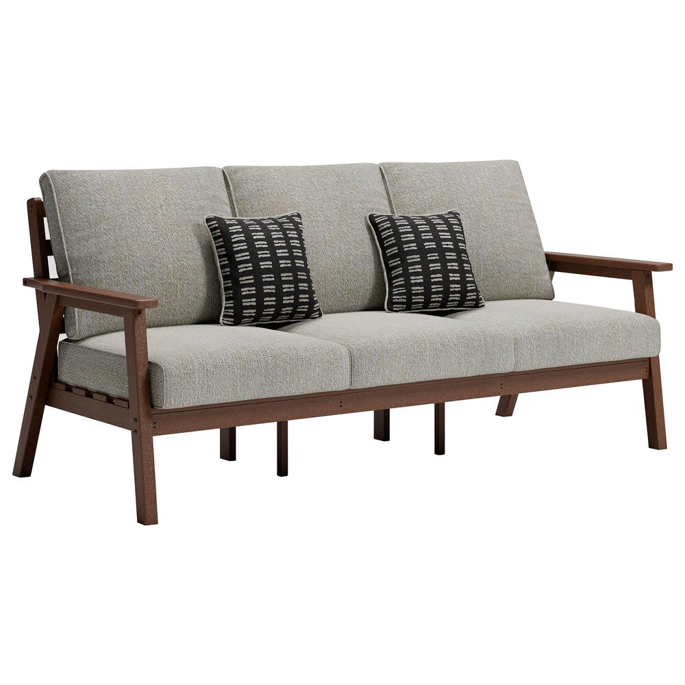 Signature Design by Ashley Emmeline Stationary Sofa with Beige Cushion in Brown, , large
