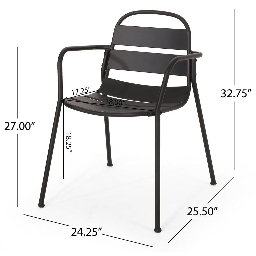 Hearth and Haven Terra Nova 3-Piece Outdoor Bistro Set in Matte Black, , large