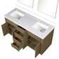 Lexora Home Abbey 60" Double Bathroom Vanity in Grey Oak with 2 cm White Cultured Marble Top, Rectangular Sinks and 28" Mirrors, , large