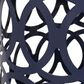 Hearth and Haven Large Cylindrical-Shaped Iron Patio End Table in Navy Blue, , large