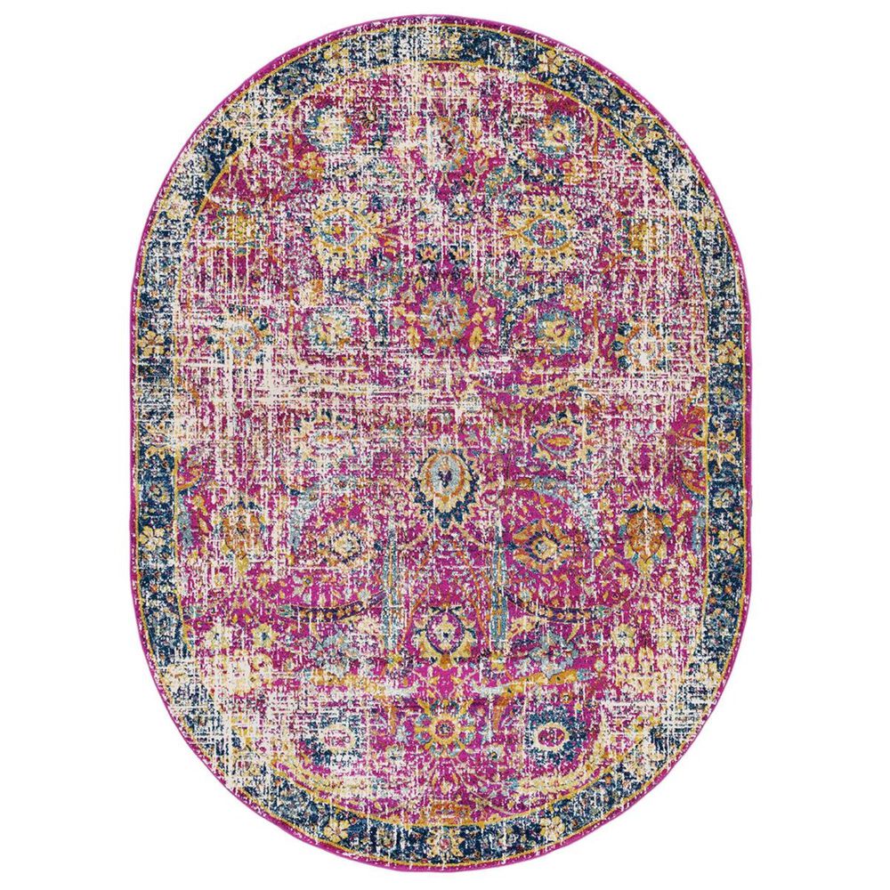 Surya Harput HAP-1013 6"7" x 9" Oval Garnet, Blue and Teal Area Rug, , large
