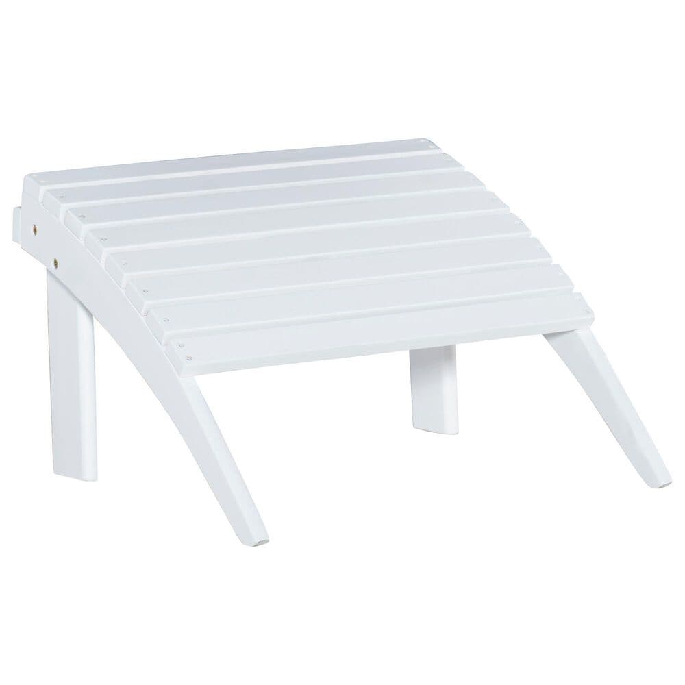 Linon Home Decor Adirondack Patio Ottoman in White, , large