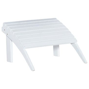 Linon Home Decor Adirondack Patio Ottoman in White, , large
