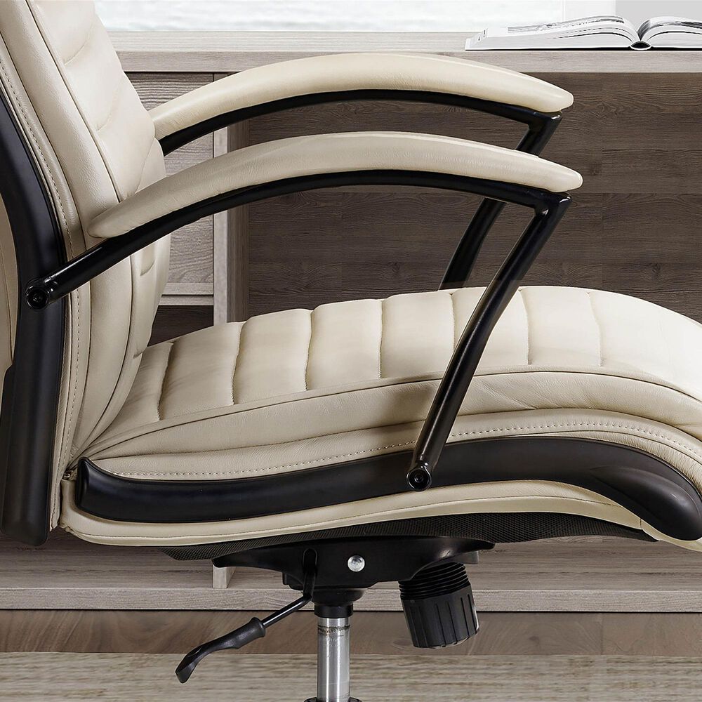 Simeon Collection Leather Desk Chair in Antique Linen, , large