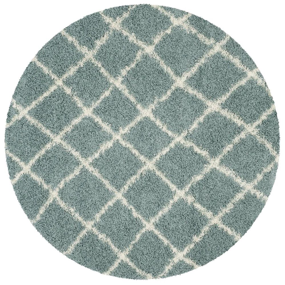 Safavieh Dallas Shag SGD258C-6R 6&#39; Round Seafoam/Ivory Area Rug, , large