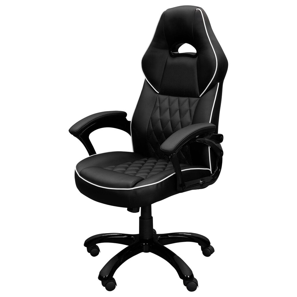 Rta Products Llc High Back Executive Sport Race Office Chair in Black, , large