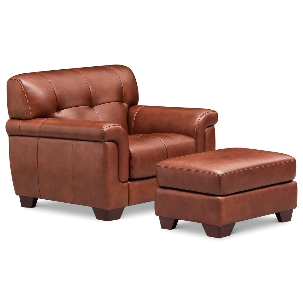 Hydeline Marylyn Stationary Chair and Ottoman Set in Berlin Brandy, , large