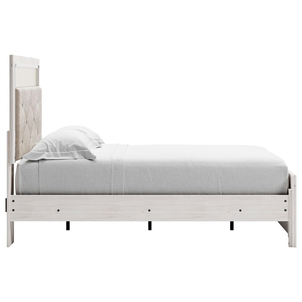 Ashley Altyra Full Panel Bed in White with LED Headboard, , large