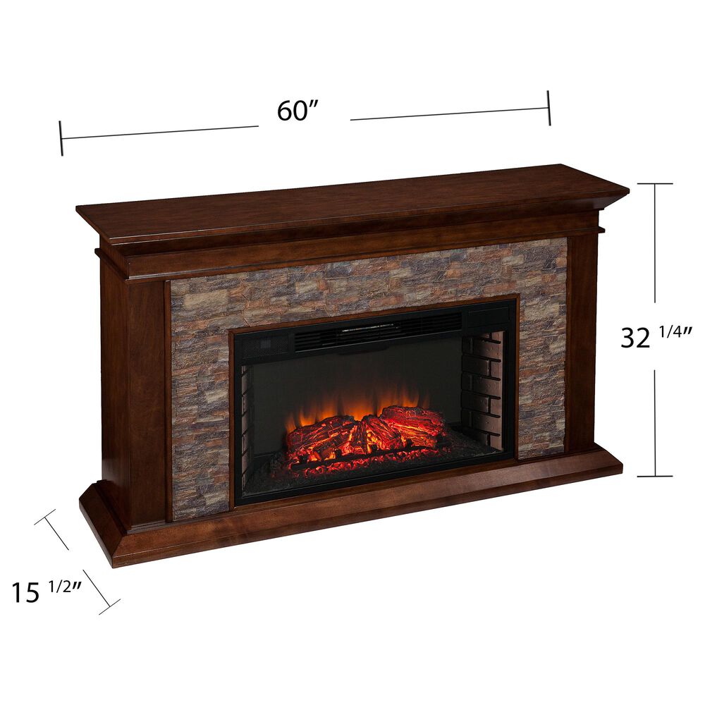 Southern Enterprises Ascrick Electric Fireplace in Whiskey Maple