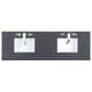 James Martin Vanities Breckenridge 72" Double Bathroom Vanity in Smokey Celadon with 3 cm Charcoal Soapstone Quartz Top and Rectangular Sinks, , large