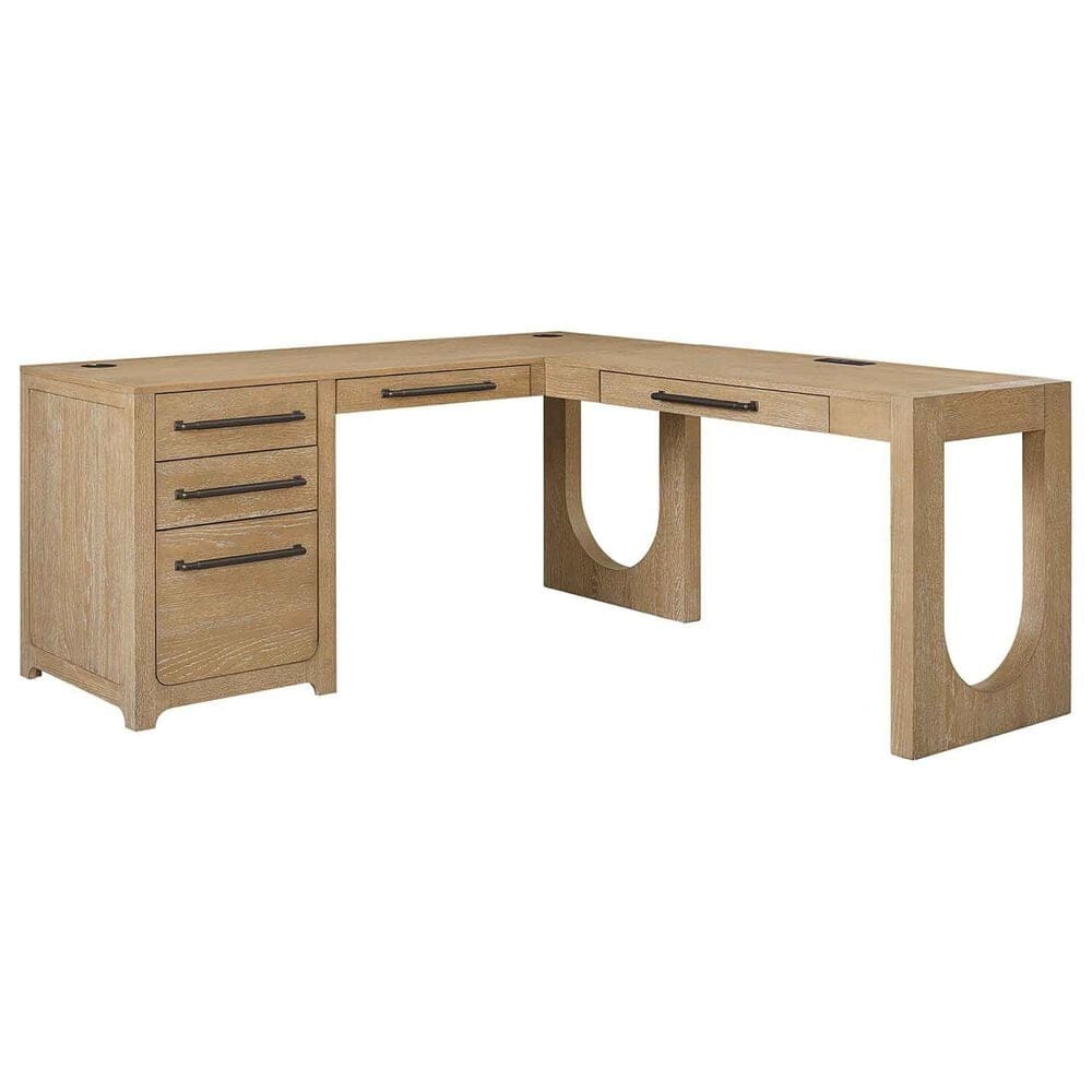 Wycliff Bay Canyon Drive Office L-Shaped Desk in Natural Oak, , large