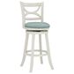 Linon Home Decor Sawyer Swivel Bar Stool with Sky Blue Cushion in Cream, , large