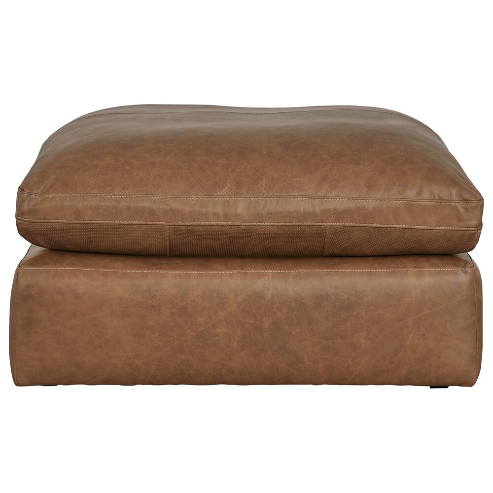 Ashley Emilia 4-Piece Stationary Reversible Sectional Sofa with Ottoman in Caramel, , large