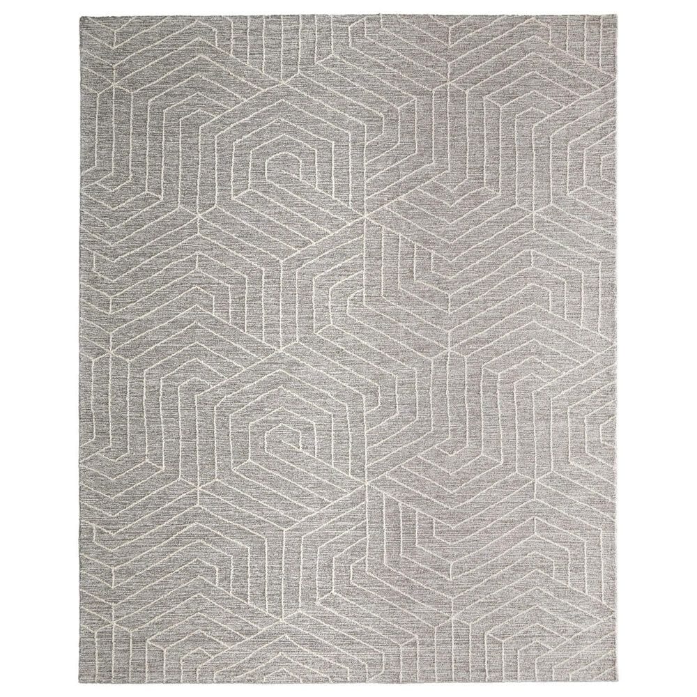 Feizy Rugs Emerson 5" x 8" Gray and Ivory Area Rug, , large