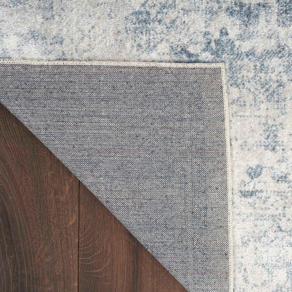 Nourison Astra Machine Washable 9&#39; x 12&#39; Blue and Ivory Area Rug, , large