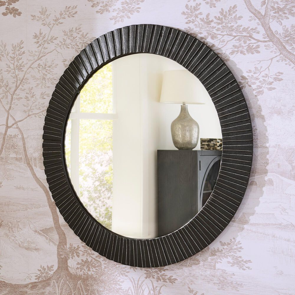 Ashley Ozias Accent Mirror in Black and Antiqued Silver, , large