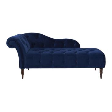 Jennifer Taylor Home Samuel Tufted Roll Arm Chaise Lounge in Navy Blue, , large