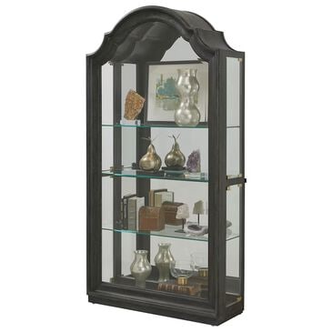 Chapel Hill Side Entry Curio Cabinet in Brown Finish with Lighting and Adjustable Shelving, , large