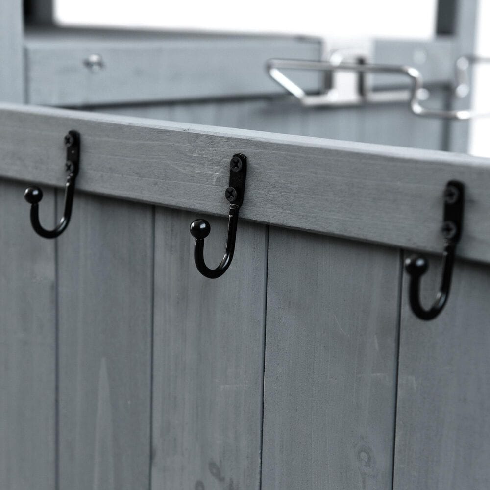 HOMLUX 40.5" Outdoor Kitchen Island with One Drawer in Blue Grey and Stainless Steel, , large