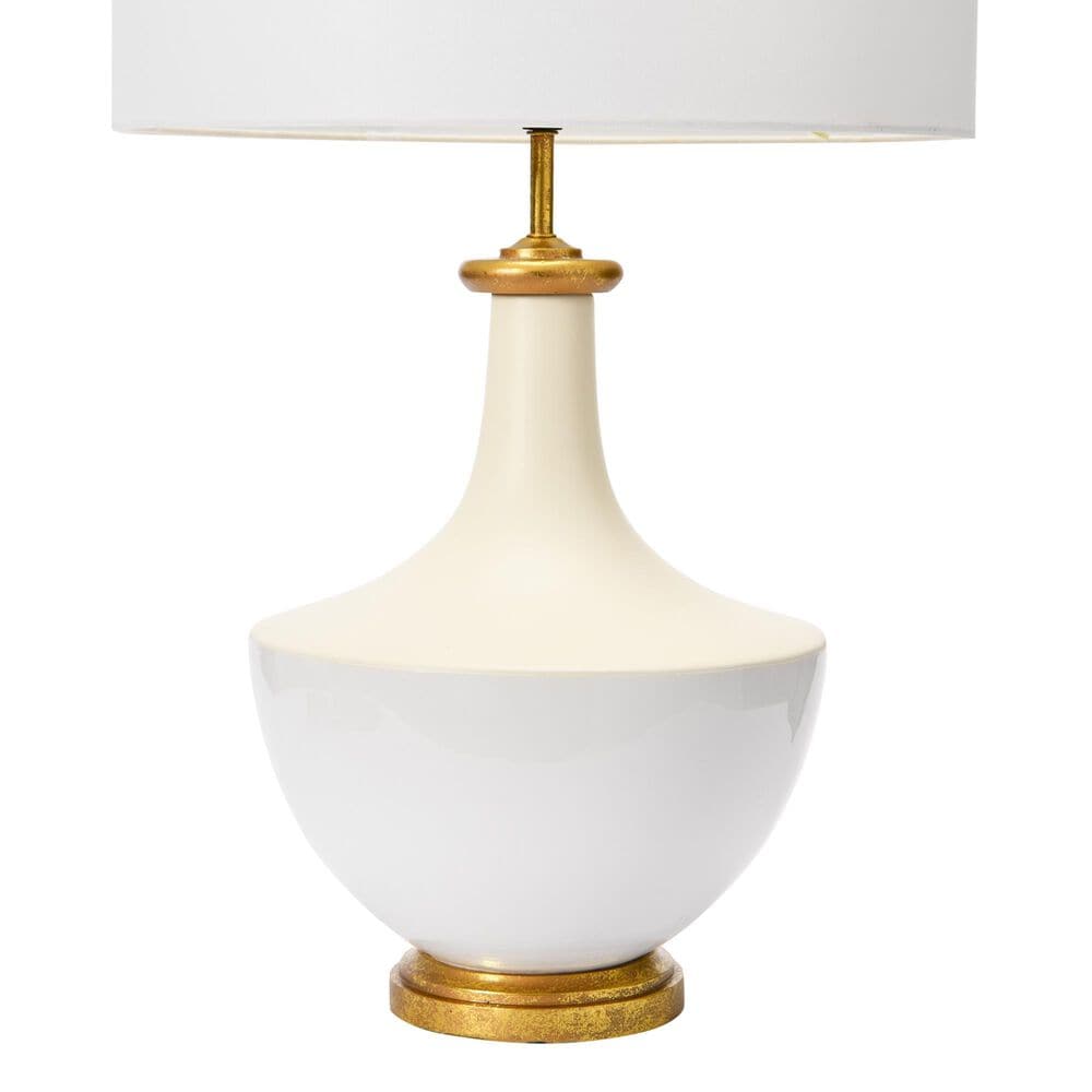 Creative Coop Arden Ceramic Table Lamp in Gold and Cream, , large