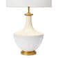 Creative Coop Arden Ceramic Table Lamp in Gold and Cream, , large