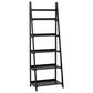 Linon Home Decor Charlotte 5-Shelf Ladder Bookcase in Black, , large