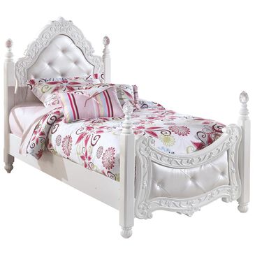 Signature Design by Ashley Exquisite Twin Poster Bed in White, , large