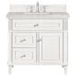 James Martin Vanities Lorelai 36" Single Vanity in Bright White with 3 cm Victorian Silver Quartz Top, , large