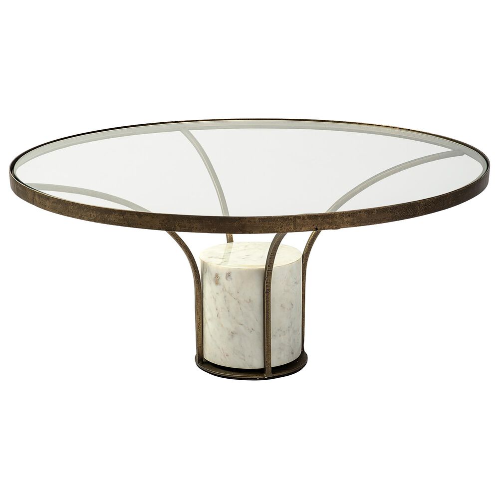 Mercana Jacinta I Coffee Table in Gold and White Marble, , large