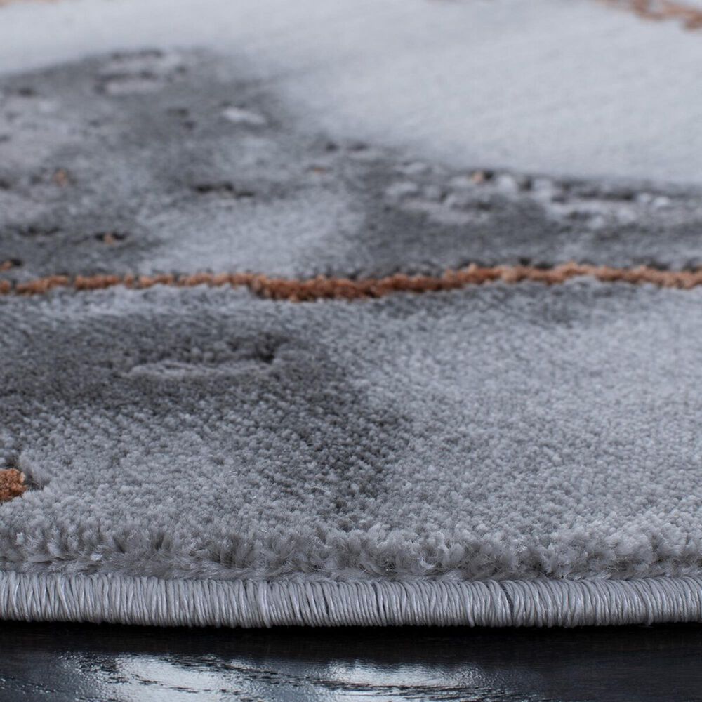 Safavieh Craft CFT877P 6&#39;7&quot; Round Grey and Orange Area Rug, , large