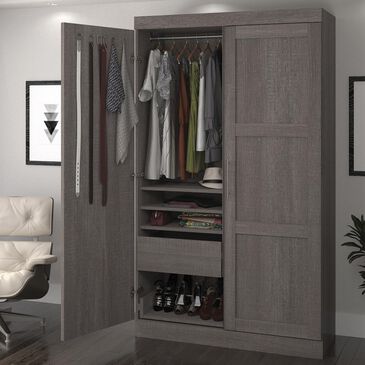 Bestar Pur Pullout Armoire In Bark Gray, , large