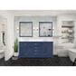 Lexora Home Dukes 72" Double Bathroom Vanity in Navy Blue with 2 cm White Cultured Marble Top and Rectangular Sinks, , large