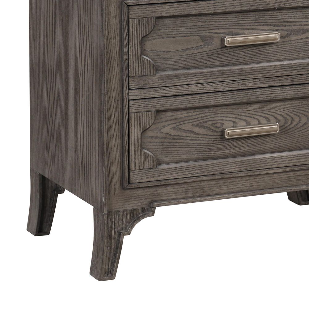 New Heritage Design Lisbon 2-Drawer Nightstand in Gray and White, , large