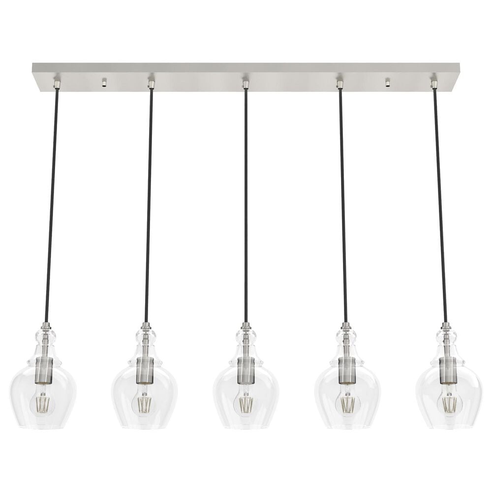Hunter Maple Park 5-Light Linear Cluster in Brushed Nickel, , large