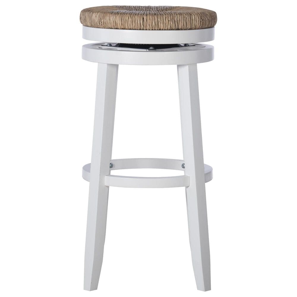 Linon Home Decor Morgan Swivel Bar Stool in White, , large