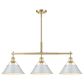 Golden Lighting Orwell 3-Light Linear Pendant with Dusky Blue Shade in Brushed Champagne Bronze, , large