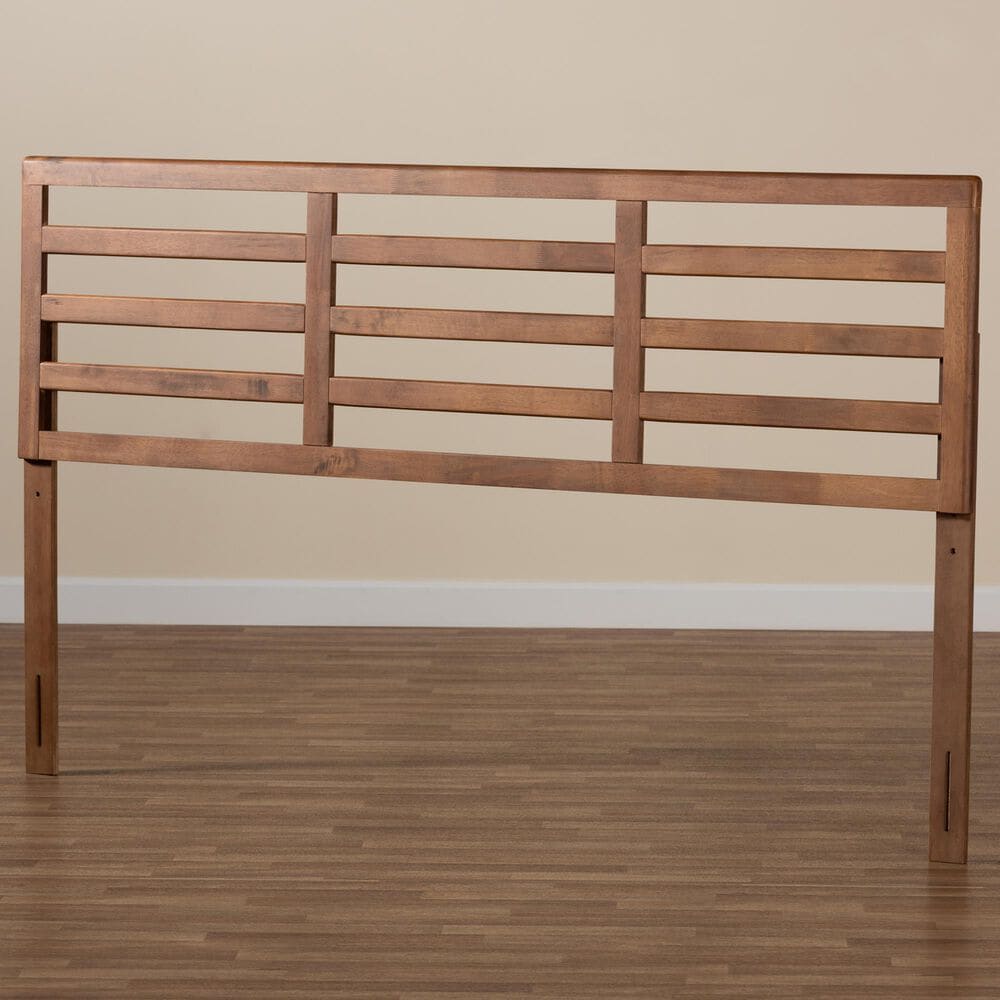 Baxton Studio Akemi King Slat Headboard in Ash Walnut, , large